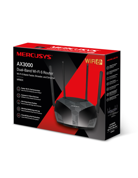 Router Wireless AX3000 - Agile Config - Mercusys MR80X Mercusys