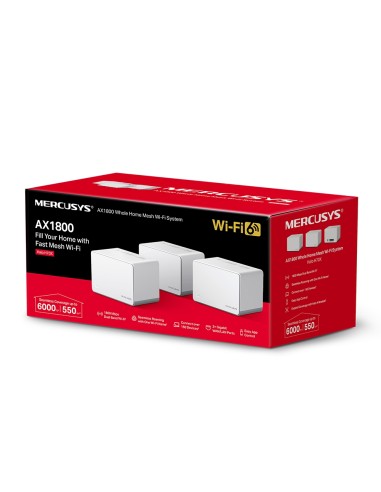 Sistema Mesh Wi-Fi 6 AX1800 3 Pack Mercusys Mercusys