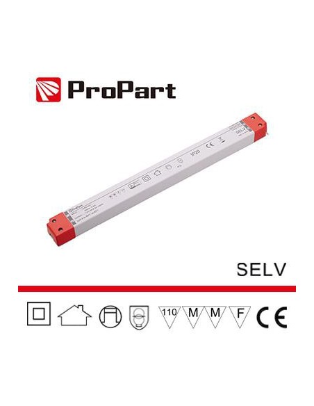 Alimentatore SLIM: IP20 24V 150W 6.25A Dimensioni: 360*31*24mm PROPART