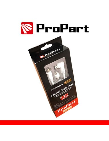 Cavo antenna TV IEC 90db 1.5M SP-PR90° bia+adattat BLISTER PROPART