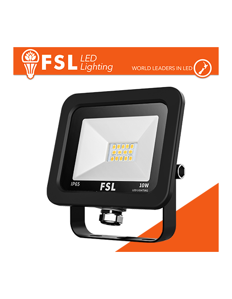 Proiettore per esterni Nero 10W - IP65 115° 4000K FSL
