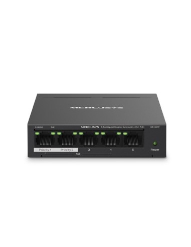 Switch Desktop 5 porte 10/100/1000 PoE+ - Mercusys MS105GP Mercusys